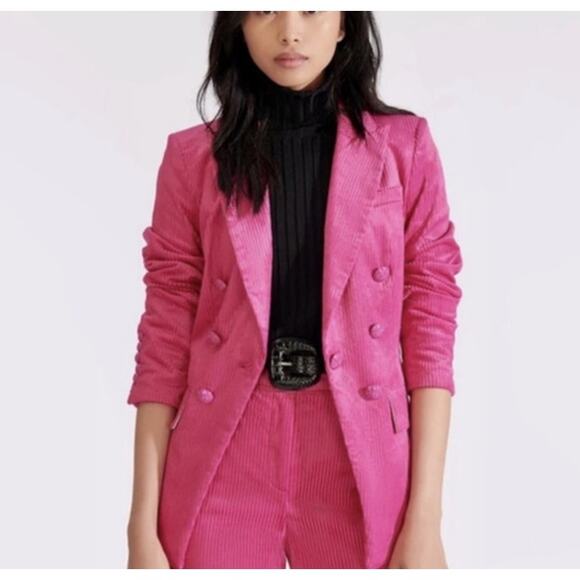 Veronica Beard Gaya Blazer Corduroy Miller‎ Hot Pink Size 2 Dickey Jacket - Picture 1 of 14